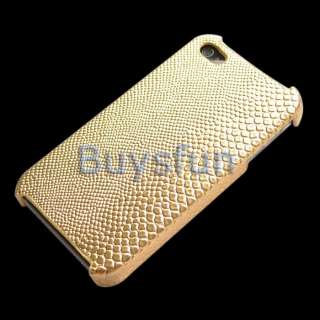 Gold Crocodile style Hard Cover Case Skin for Apple iPhone 4 4G 4S 