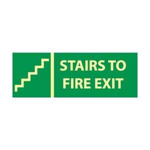 GL320P   Stairs To Fire Exit, 5 X 14, Pressure Sensitive Glow Vinyl 