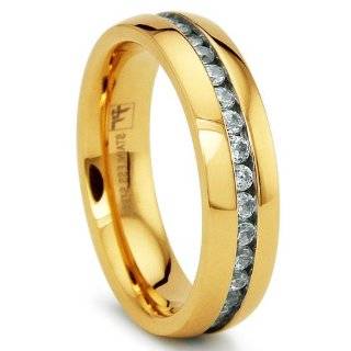   RINGS GOLD PLATED W/CLEAR CZ   Channel Set Eternity Band Jewelry