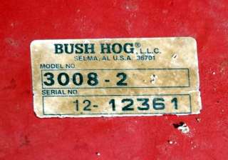 BUSH HOG 3008 2 Rotary Cutter (Lift Model) 8 Ft.   Stock #U0001047 