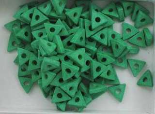 200 Handmade Greek Ceramic 8mm Triangle Beads Green  