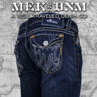 MEK Denim Jeans Womens New OAXACA Dark Blue Bootcut Leg W10AXAB4 