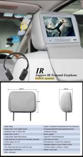 L0218 Eonon 9 Digital LCD Car Grey Headrest Monitor Pillow Leather IR 