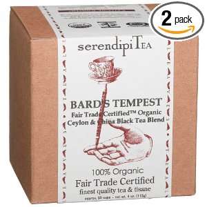 SerendipiTea Bards Tempest, Organic Ceylon & China Black Tea Blend, 4 