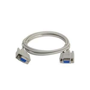 6ft White RS232 Cable with DB 9 Female to Female Connectors  