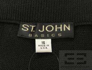 St. John Basics 2pc Black Knit Skirt Set Size 16  