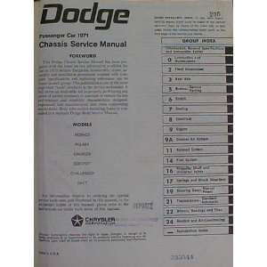  Dodge Passenger Car 1971 Chassis Service Manual Monaco 