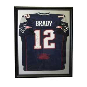   Patriots jersey embroidered with 2007 Stats framed 