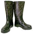Michael Kors Signature Logo Print Black Rain Boots Shoes 6 New