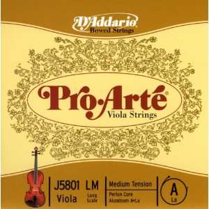  DAddario Pro Arte Viola Single A String, Long Scale 