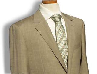 Valentino $1595 Tan Windowpane Mens High End Suit  