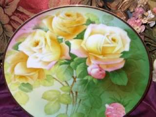 BAVARIA HAND PAINTED ROSES PLATE SIGNED  