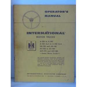 International Motor trucks operators manual International Books