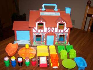 VINTAGE FISHER PRICE LITTLE PEOPLE CHALET HOUSE #992 +  