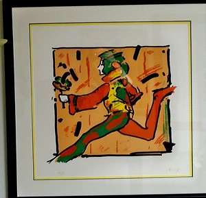Peter MAX O/Serigraph, Olympic Torch, Rare Signed 1979  
