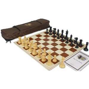 Crown Brown Tournament Chess Set Package   Black & Camel Pieces  Toys 