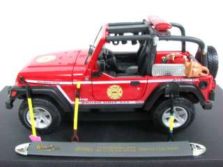 Maisto Jeep Wrangler Fire Truck 1/18 Diecast cars  