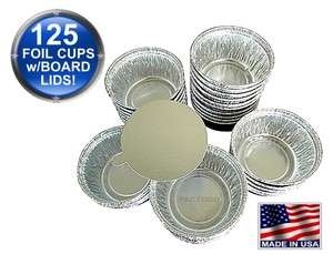 oz. Aluminum Foil Muffin / Utility Cup w/Lid 125 PK  