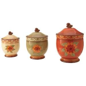  Style Tri Color Ceramic Kitchen Canisters 