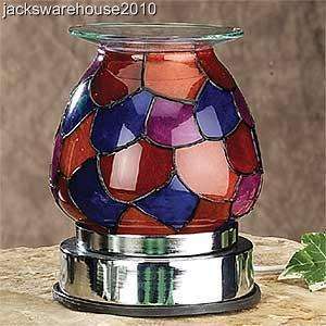 Multi Color Stain Glass Electric Oil Tart Warmer Burner  
