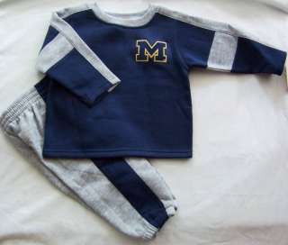 Michigan Wolverines Baby Jog Sweat Suit NWT size 12M  