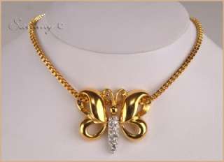 NOLAN MILLER GOLD/CRYSTAL BUTTERFLY PENDANT/NECKLACE  