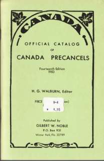 Official Catalogue of Canada Precancels ~ Book Guide  