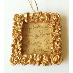   Small Holiday Christmas Square Gold Picture Frame 