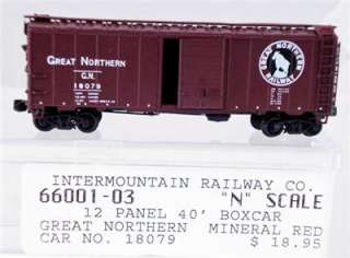 Great Northern 12 Panel 40 ft. Box Car Intermountain 66001 03 N scale 