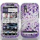 Purple Silver Crystal Diamond BLING Hard Case Phone Cover for Motorola 