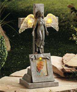 FRAMED SOLAR GUARDIAN ANGEL MEMORIAL WITH ILLUMINATED PHOTO HOLDER 