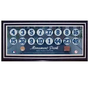  Yankees Monument Park Retired Numbers Collage w/ Dirt 