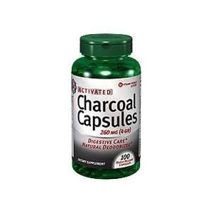  Charcoal Capsules (Activated) 4 grains 100 Capsules 
