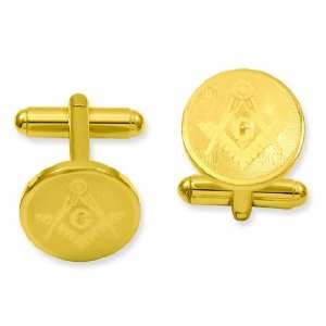  Gold Plated Round Masonic Cuff Links Kelly Waters 
