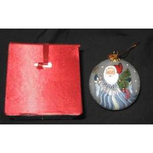   Glass Ball Christmas Tree Santa Ornaments + Box 