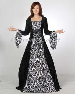   Medevial Bell Sleeves Dress Gothic Pirate Ball Gown Prom SC41013