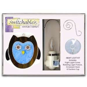     SW203K   BLUE OWL   Stained Glass Night Light Kit 