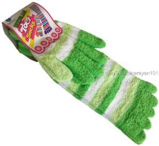 Lot 3 Striped Soft Fuzzy Toe Socks & Gloves Winter Sets  