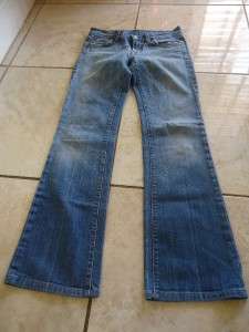FOR ALL MANKIND MED WASH STRETCH LOWRISE BOOTCUT JEANS SZ 26X29 