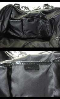 Burberry Black White Camouflage Design / Leather Bag / Shopper / Tote 