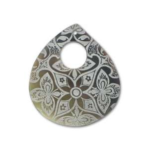  Tab Shell Teardrop with Large Hole Pendant 53x47mm 