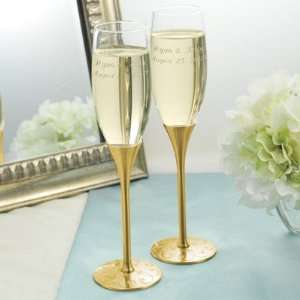  Gold Parisian Romance Champagne Flutes