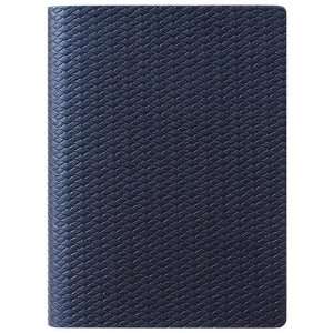  Woven Embossed Leather Journal, Ruled Pages, 5x7, Navy 