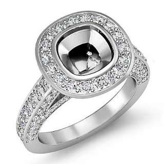 7Ct Round Diamond Engagement Semi Mount Ring Platinum
