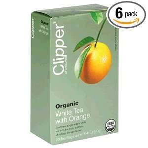 Clipper of England Organic White Tea with Orange, 20 Count Tea Bags 