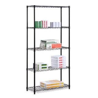   SHF 01442 5 Tier Shelving Holds 200 Pounds per Shelf, 72 Inch, Black