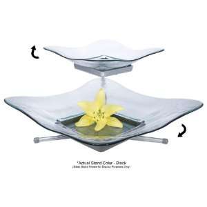  Gourmet Display Large 360 Rotating Stand W/Glass Bowls 