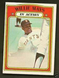 Willie Mays In Action Giants 1972 Topps Card #50  