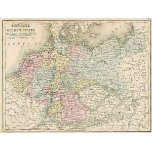 Mitchell 1867 Antique Map of Prussia & the German States  