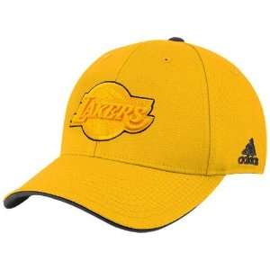  NBA adidas Los Angeles Lakers Gold Tonal Flex Hat Sports 